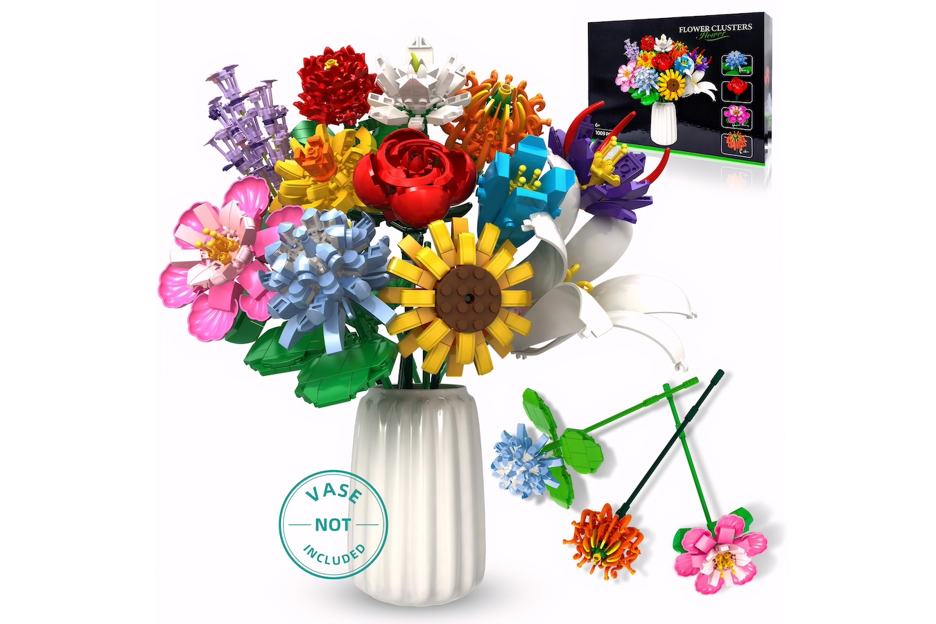 ZAAK. Eternal Flowers 1659 Bouwstenen Bloemenboeket - Niet Compitabel Met Lego Kunst Bloemen Voor Volwassenen Moederdag Cadeautje