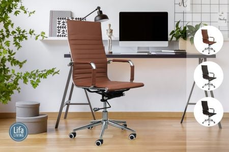 Lederen bureaustoel Oxford - Lifa Living