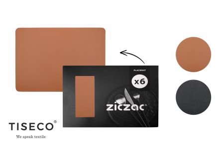 Rechthoekige placemat Togo set van 6 – Tiseco 
