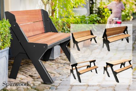 Tuinbank en picknicktafel in één - Spinwood
