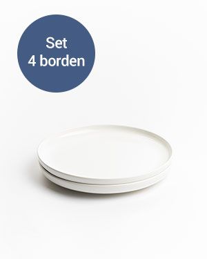 Set van 4 dessertborden 21 cm wit