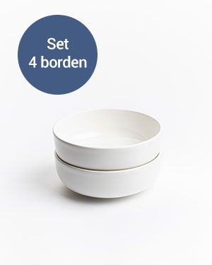 Set van 4 diepe borden 16 cm wit